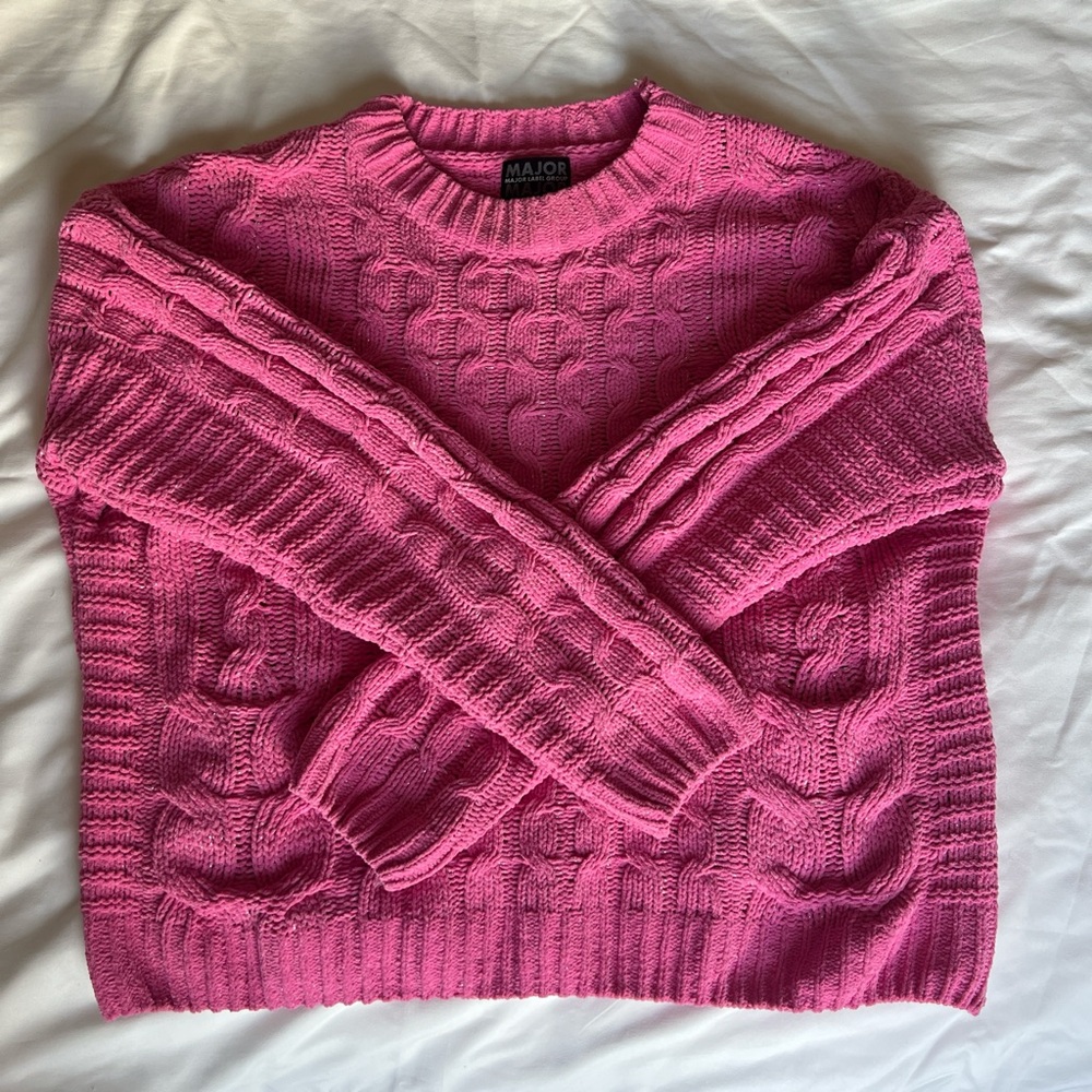 small major label group pink sweater, gently used 🌸# pink #drygoods #sweater